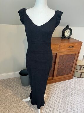 Sundays black knit midi dress